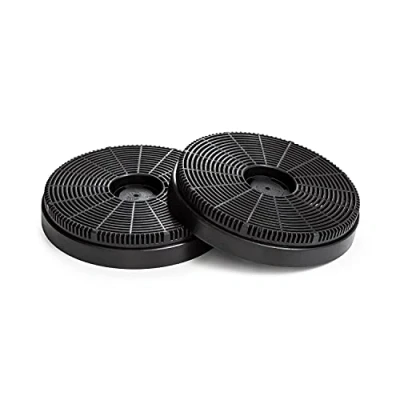 Imagen de Klarstein Filtro de carbón activo para campanas extractoras Limelight/Eleonora, 2 filtros, Diámetro 16 cm, Ventilación, Atrapa los olores, Fácil instalación, Negro