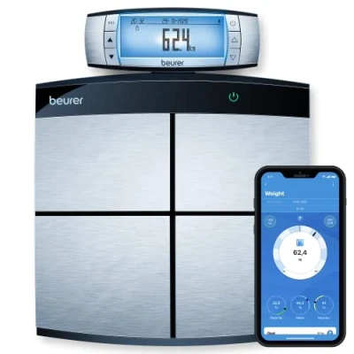 Imagen de Beurer BF 105 Body complete Báscula de diagnóstico con pantalla XXL extraíble, análisis corporal completo medición separada la parte superior e inferior del cuerpo, App