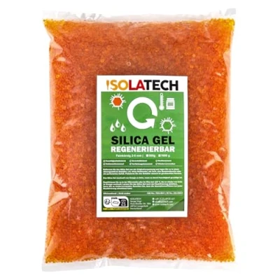Imagen de ISOLATECH gel de sílice regenerable desecante naranja 1,8 kg bolsa bolas como deshumidificador