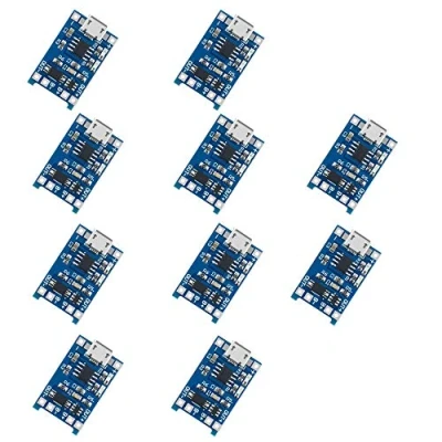Imagen de ZkeeShop 10Pcs 5V 1A Micro USB Charging Module 18650 Lithium Battery Charger Board with Protection Function