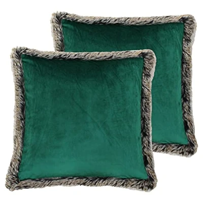 Imagen de Paoletti Cojines llenos de poliéster Kiruna Twin Pack, Esmeralda, 45 x 45cm, 2