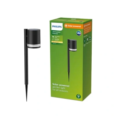 Imagen de Philips Lighting Luz para Iluminación Camino Fyce, alimentación solar, 1.5W, 2700K, negro, resistente a intemperie IP44