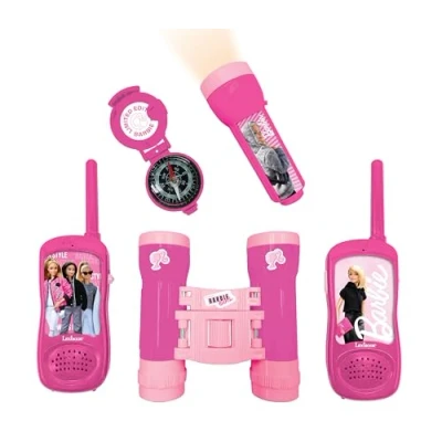 Imagen de Lexibook Mattel Barbie Set de Aventurero para Niños, Walkie Talkies 120m, Prismáticos, Brújula, Linterna, Color Rosa, Medium (RPTW12BB)