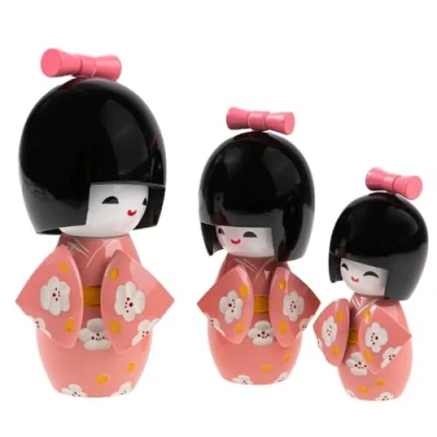 Imagen de lachineuse Kokeshis JAPONESES Tono Rosa