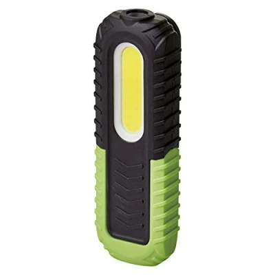 Imagen de Emos Lámpara de trabajo LED recargable impermeable para taller con base giratoria, gancho e imán, 400 lm, alcance 40 m, batería 2000 mAh 8,5 unidades Duración la luz y cable USB, 3 modos luz.