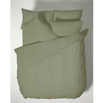 Imagen de Bianca Plain Dyed Military Green Juego Sábanas Cama de 180 cm 100% Algodón Percale