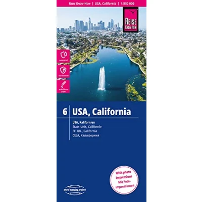 Imagen de USA6: California, mapa impermeable de carreteras. Escala 1:850.000 impermeable. Reise Know How.: reiß und wasserfest (world mapping project) (USA 6 California (1:850.000))
