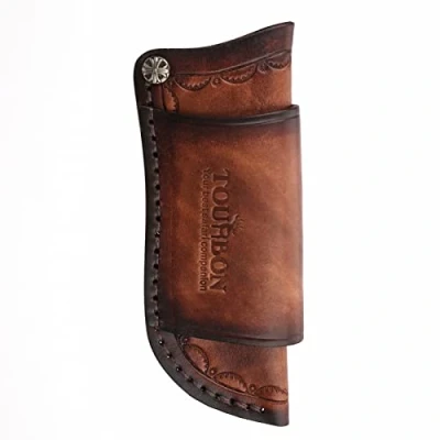 Imagen de TOURBON Funda de cuero multiherramienta EDC para cuchillos bolsillo cinturón, soporte cuchillos, regalo hecho a mano