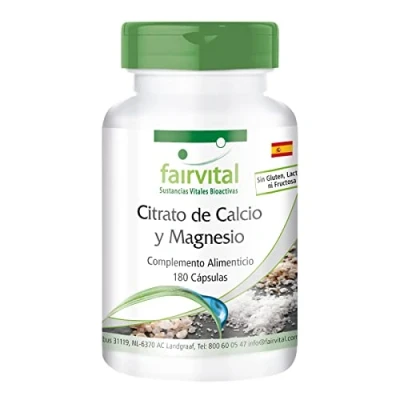 Imagen de Fairvital Calcio y Magnesio Cal Mag Cápsulas Citrato de + VEGANO 180 Calidad Alemana