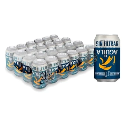 Imagen de El Aguila Sin Filtrar Cerveza Lager Especial Pack Lata, 24 x 33cl