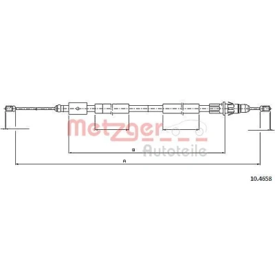 Imagen de METZGER 10.4658 Cable de Freno Mano Atrás derecha 1948/1735 Discos COFLE