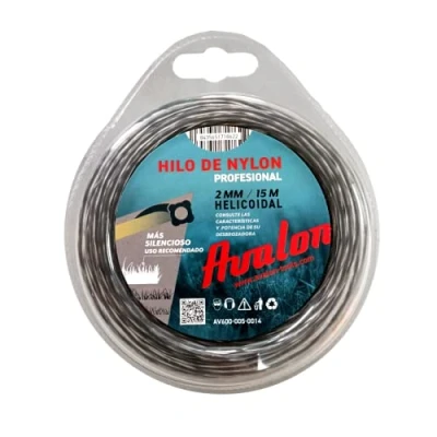 Imagen de Avalon Hilo Helicoidal de Nylon Universal para desbrozadora y Cortacesped (2 mm x 15 m) Reforzado DualPower maleza