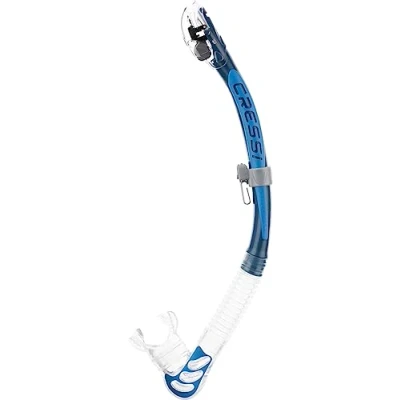 Imagen de Cressi Epsilon SPE Alpha Ultra Dry Snorkel de Silicona, Diving and Snorkeling Made in Italy, Unisex, Azul Claro, Talla única