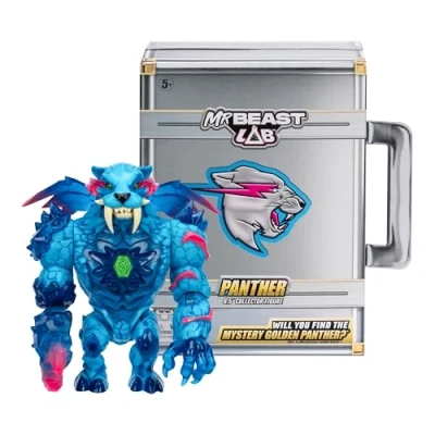 Imagen de MrBeast Lab Apex Beast Panther Figura de coleccionista, pie a 15,8 cm Alto, con Detalles Extremos, Embalaje Premium, 13 Puntos articulación y mandíbula mordida, 2 para coleccionar