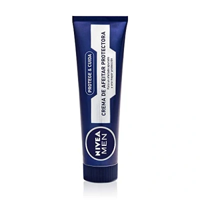 Imagen de NIVEA MEN Protege &amp; Cuida crema de Afeitar Protectora (1 x 100 ml), hidratante para un afeitado apurado, proteger cortes e irritaciones