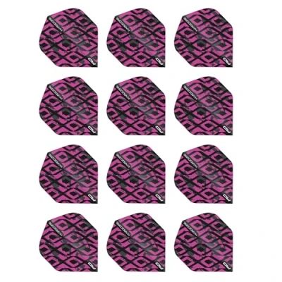 Imagen de RED DRAGON Hardcore Radical Negro &amp; Pink Dart Flights 4 juegos por paquete (12 dardos vuelos en total)