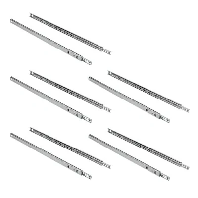 Imagen de EMUCA guías correderas con rodamiento de Bolas para cajones, extracción Parcial cajonera, 17mm x 438mm, Lote 5 Juegos
