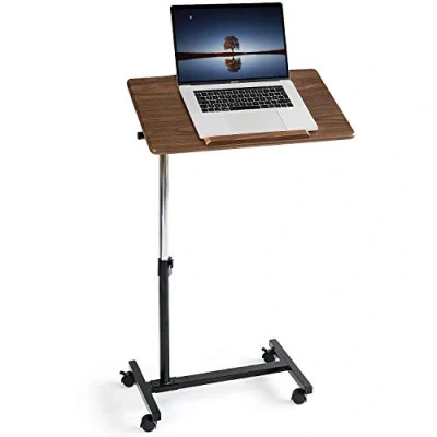Imagen de Tatkraft Gain Mesa Auxiliar con Ruedas para Cama y Sofá Plegable, Altura Ajustable 71 96 cm, Portátil de la Regulable Antideslizante Barra