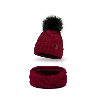 Imagen de Vivisence 7014 Beanie AND LOOP Scarf SET Braga, Mujer, Talla: One Size, Maroon