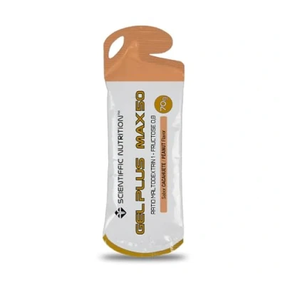 Imagen de Scientiffic Nutrition Gel Plus Max, Energético con Carbohidratos, Para Ciclismo y Running, un Ratio 1:0,8 de Maltodextrina Fructosa Absorviendo más Carbohidratos Sabor Cacahuete, 70g