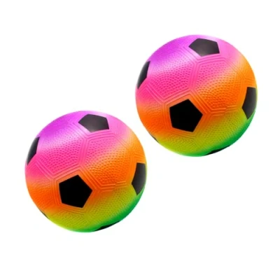 Imagen de MAGIC SELECT 2Ud Pelotas de PVC Juguete Infantil. Balón Fútbol Hinchable con Arcoíris. Pelota Suave para Niños. Jugar en la Playa, Parque, Piscina, Vacaciones. Diámetro 23 cm.