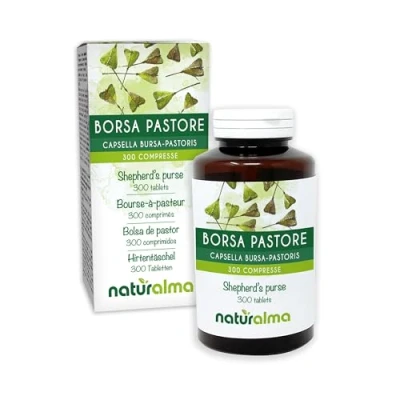 Imagen de Bolsa de pastor (Capsella bursa pastoris) hierba Naturalma 150 g 300 comprimidos Complemento alimenticio Natural y Vegano