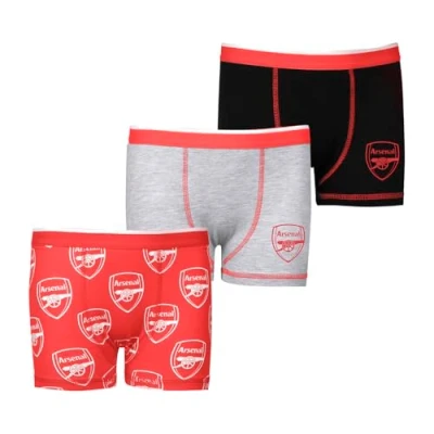 Imagen de Arsenal F.C. Calzoncillos tipo bóxer para niños, paquete de 3 unidades, regalos del múltiple ropa interior 10 a 11 años, color rojo, rosso, Years