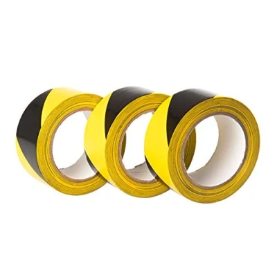 Imagen de GTSE Cinta de Peligro 50 mm x 33 m por Rollo 3 Rollos a Rayas para señalización Suelos y Seguridad Negro Amarillo