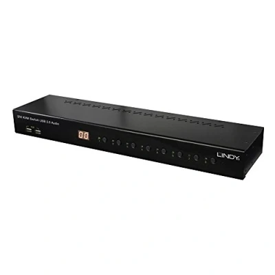 Imagen de LINDY 39317 8 puertos DVI I Single Link, USB 2.0 &amp; Audio KVM Switch Pro