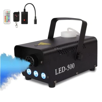 Imagen de Máquina de Humo 500 W con Efecto Colores Luces LED RGB, Maquina Efectos Automático y 2 Controles Remotos para Halloween, Fiestas, Bodas, Navidad, Escenarios