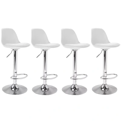 Imagen de IDMarket Juego de 4 taburetes bar Karl Design Blanco