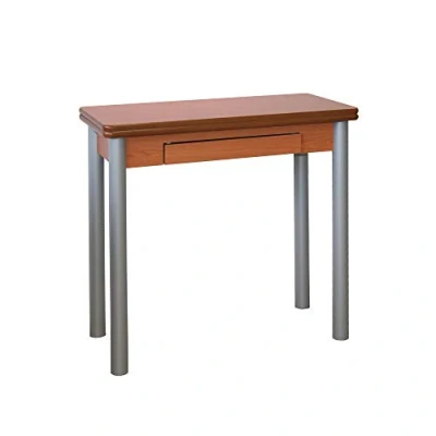 Imagen de MOMMAHOME® Mesa de Cocina o salón Extensible, Comedor Plegable, Moderna, Color Cerezo/Plata, RIBETA, Medidas 80x40/80x78 cm