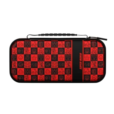 Imagen de Funda PDP Travel Case Plus Glow Super Icon, Para Nintendo Switch, Con cremallera, Rojo y negro
