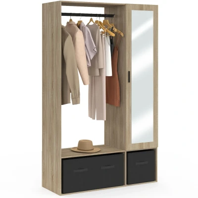 Imagen de Dressing penderie avec étagères et rangements noirs