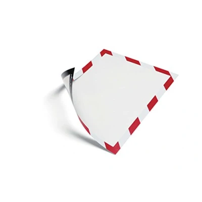 Imagen de Durable 4945132 marco informativo Duraframe Seguridad magnética (A4, magnético para superficies metálicas) 5 piezas, rojo/blanco