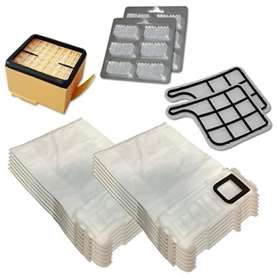 Imagen de Set 12 Microfibra Bolsas de aspiradora + Ambientadores 2X Filtro HEPA Motor para Vorwerk Kobold VK 135, 136, VK135, VK136