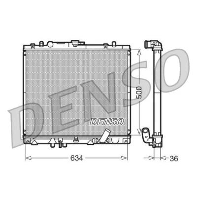 Imagen de DENSO DRM45020 Radiador, refrigeración del motor Aluminio 634 500 36 MITSUBISHI: Pajero Sport 1 SUV, L200 III Pick up