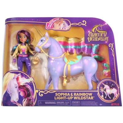 Imagen de UNICORN ACADEMY Pack Academia Unicornio: Muñeca Sophia + Figura Interactiva Unicornio Estrella &#039;Wildstar&#039; Accesorios con Luces, Sonidos y Música 6071553 Unicornios para Niñas Juguetes Niña 4 años Regalo