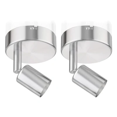 Imagen de ledscom.de 2 unid. plafón/aplique LUNARA, acero inoxidable mate, 1x GU10 máx. 25W