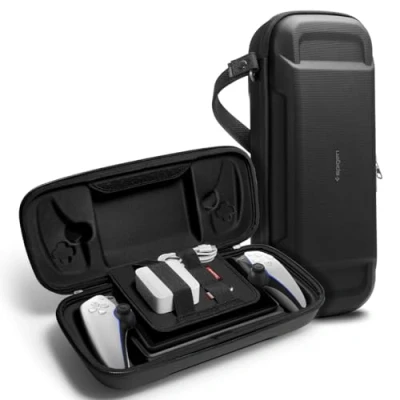 Imagen de Spigen Funda Rugged Armor Pro Compatible con PlayStation Portal Remote Player Estuche rígido de viaje Negro