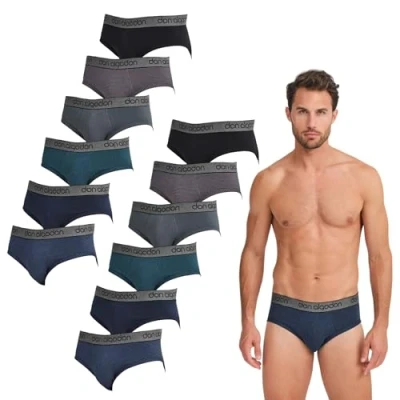 Imagen de DON ALGODON Pack 12 Slips Hombre Suaves, Transpirables y Resistentes (FR/ES, Letras, M, Regular, Multicolor1)