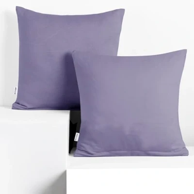 Imagen de DecoKing 2 Fundas de Almohada 80 x cm, algodón, con Cremallera, Color Lavanda y ámbar