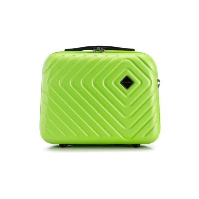Imagen de WITTCHEN Cube colección Maleta cosmética Bolso de cosméticos ABS con Relieve geométrico Correa Desmontable y Ajustable Talla XS Verde Lima