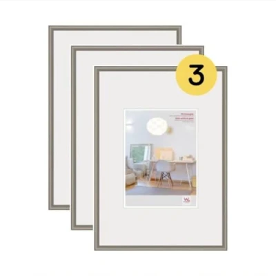 Imagen de walther design KVX460DD Nuevo marco de fotos plástico Lifestyle con cristal acrílico, 40 x 60 cm, acero, Paquete 2