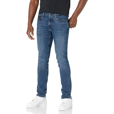 Imagen de Amazon Essentials Pantalón Vaquero Elástico de Ajuste Ceñido Hombre, Lavado Vintage, 31W / 28L