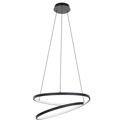 Imagen de Eglo LED lámpara colgante Ruotale para comedor, luminaria sala y iluminador de metal en negro plástico blanco, luz blanco cálido