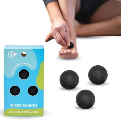 Imagen de RAD Micro Rounds Bolas de liberación miofascial (juego 3) terapia alta densidad para pies, mandíbula y manos masaje tejido profundo fascitis plantar