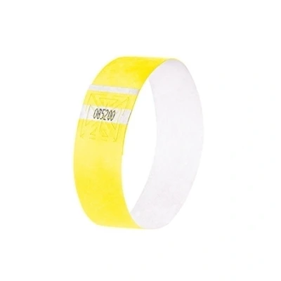 Imagen de SIGEL EB218 120 Pulseras de identificación y control para eventos, personalizables, Super Soft 25,5 x 2,5 cm, amarillo fosforescente