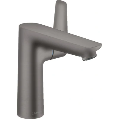 Imagen de hansgrohe Grifo Talis E (grifo de ahorro agua con caño altura 150 mm y desagüe barra tracción) cepillado negro cromado