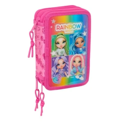 Imagen de Rainbow High Shine Estuche Escolar con 37 Útiles Incluidos, Infantil, Niño, Ideal para Niños de 5 a 14 Años, Cómodo y Versátil, Calidad Resistencia, 12.5x5.5x19.5 cm